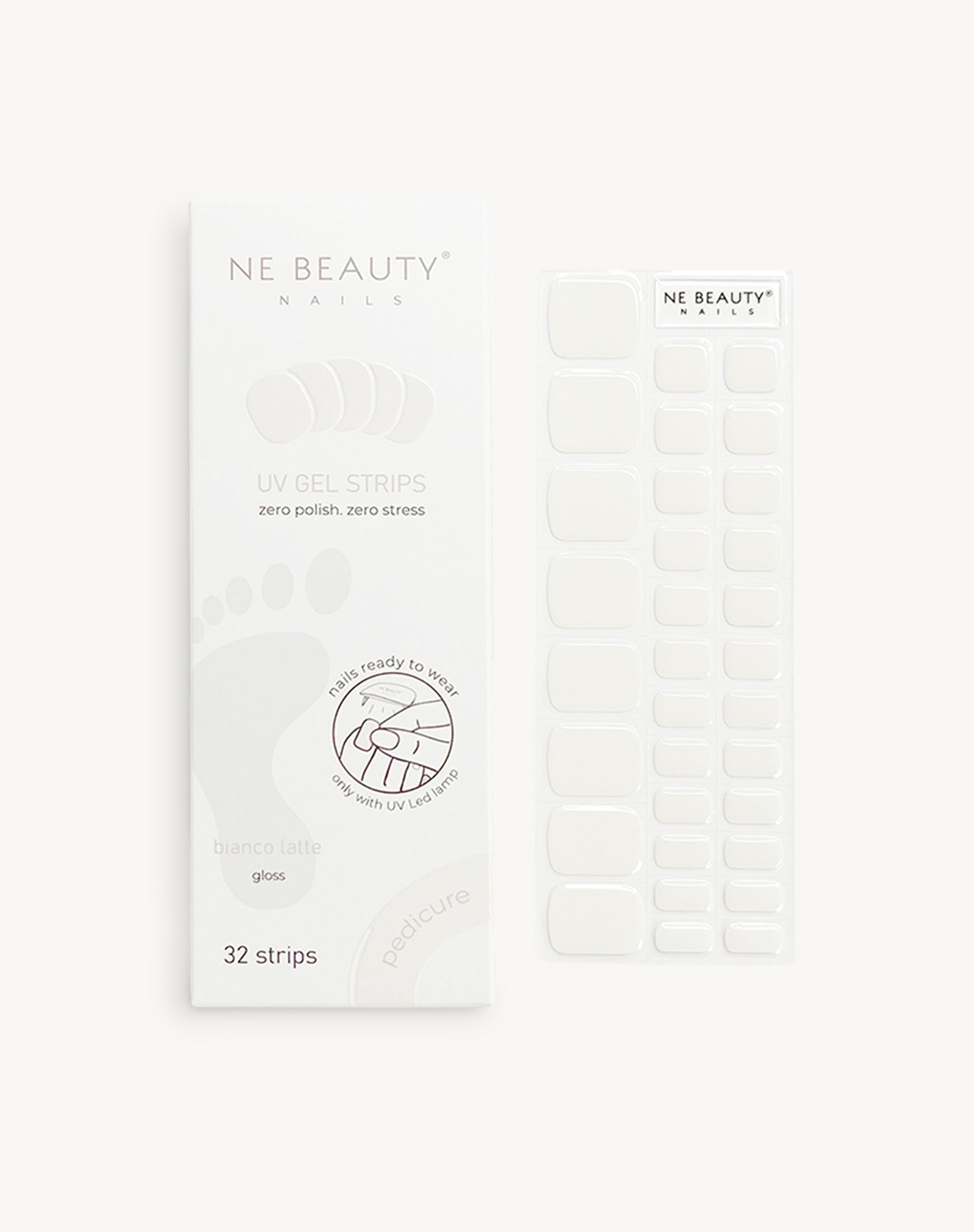 Bianco Latte Pedicure UV Gel Strips