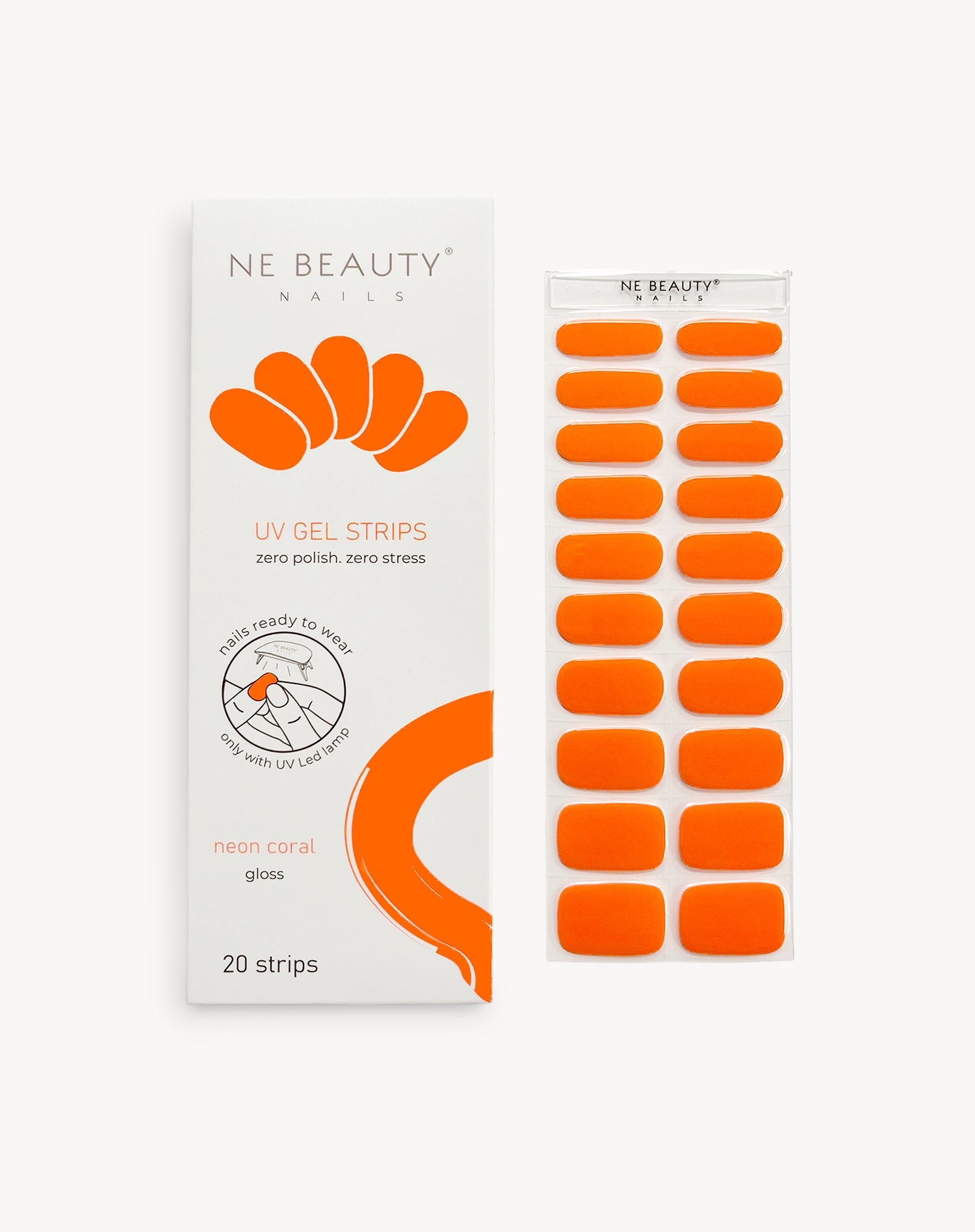 Neon Coral UV Gel Strips
